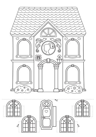 Create Barbie House With Surprise Coloring Page